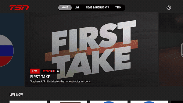 Screen recording showing how many steps it takes to find Games on Demand in the original TSN app